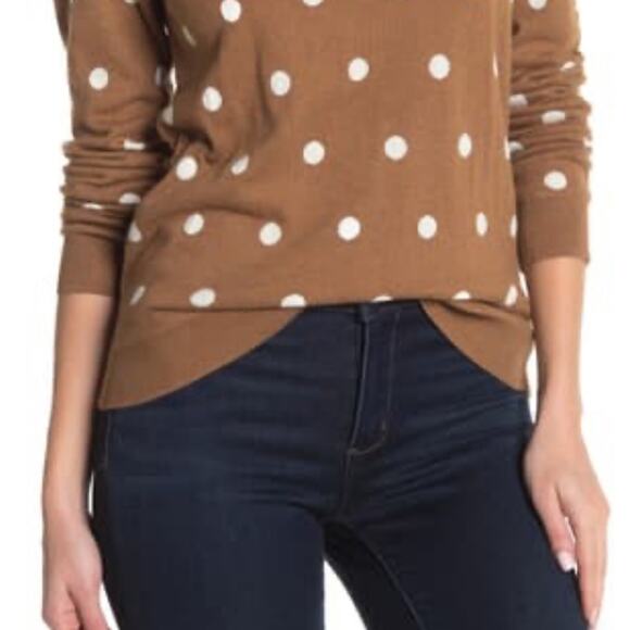 J. Crew NEW Polka Dot Crew Neck Pullover Size XS - Picture 2 of 8